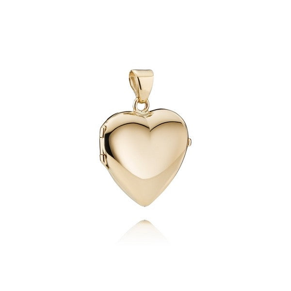 BNH hjerte medaljon i 8 eller 14 kt guld Small 16 x 19 mm